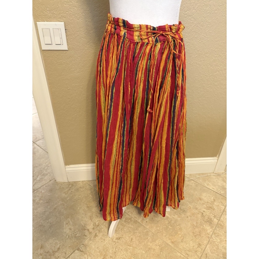 Revue Colorful Striped Pull On Maxi Skirt, Bohemian‎ Gypsy, Small, Read Please
